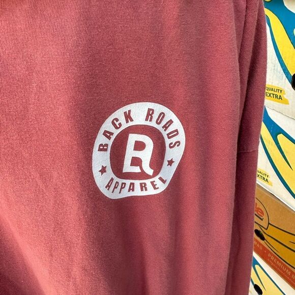 Back roads, apparel Men's Pink Long Sleeve Shirt - Picture 6 of 7